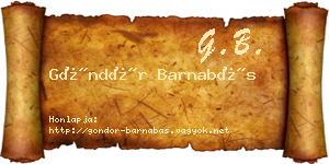 Göndör Barnabás névjegykártya
