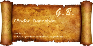 Göndör Barnabás névjegykártya