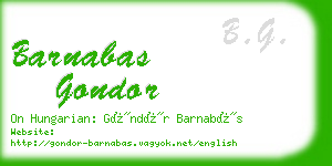 barnabas gondor business card